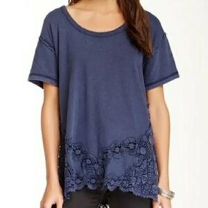 Free people The Stone Tee crochet tunic top size medium